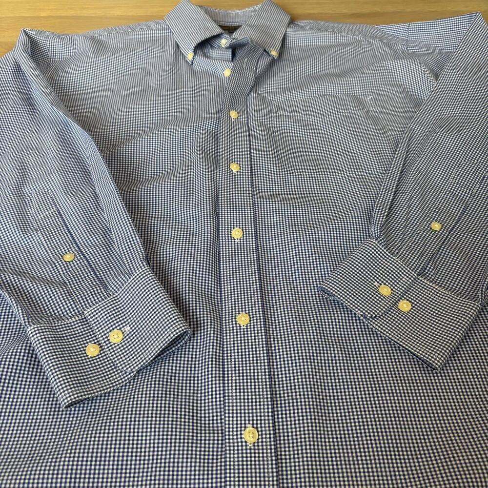 Tommy Hilfiger Gingham Plaid Button Down Dress Shirt Size 16.5 - Picture 4 of 8